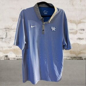 Nike Kentucky Wildcats Mens Blue Stadium Stripe Short Sleeve Polo Size XXL